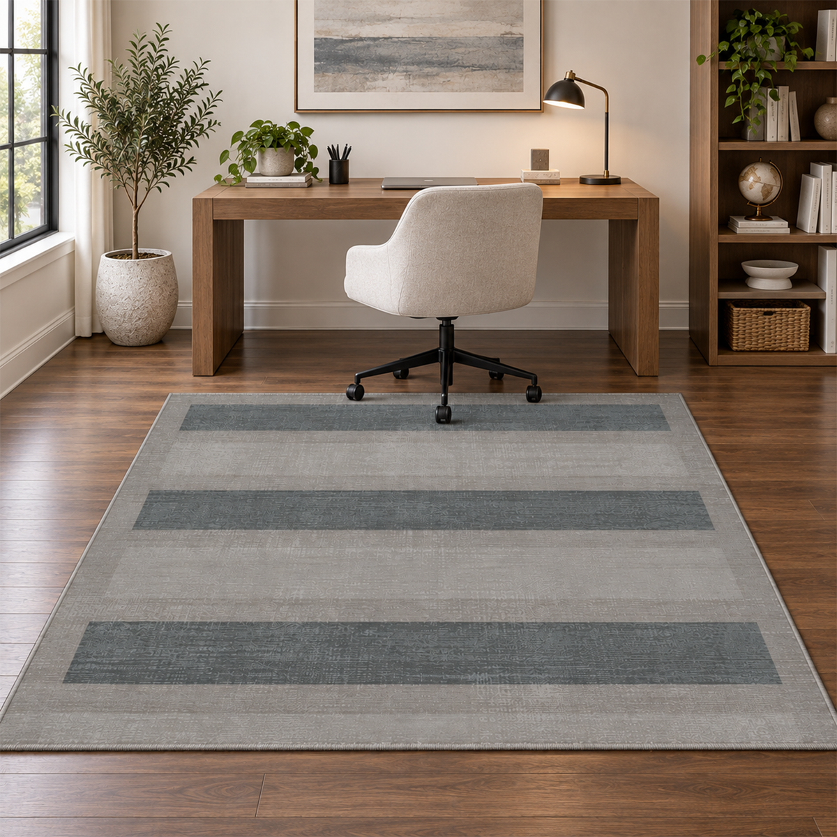 Graphite Band Rug