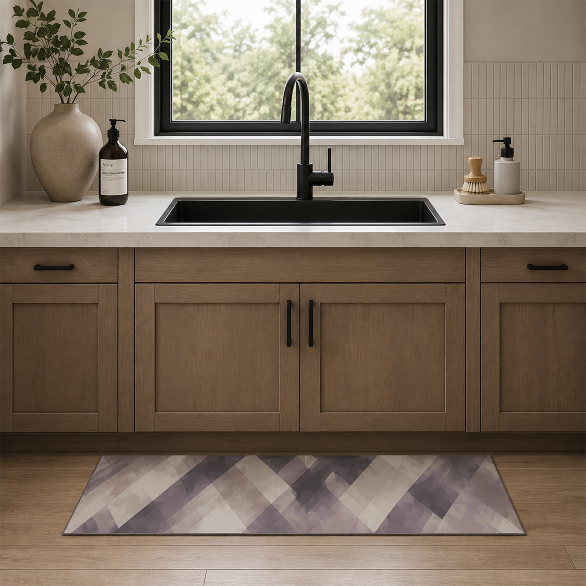 Mauve Prism Geometric Rug