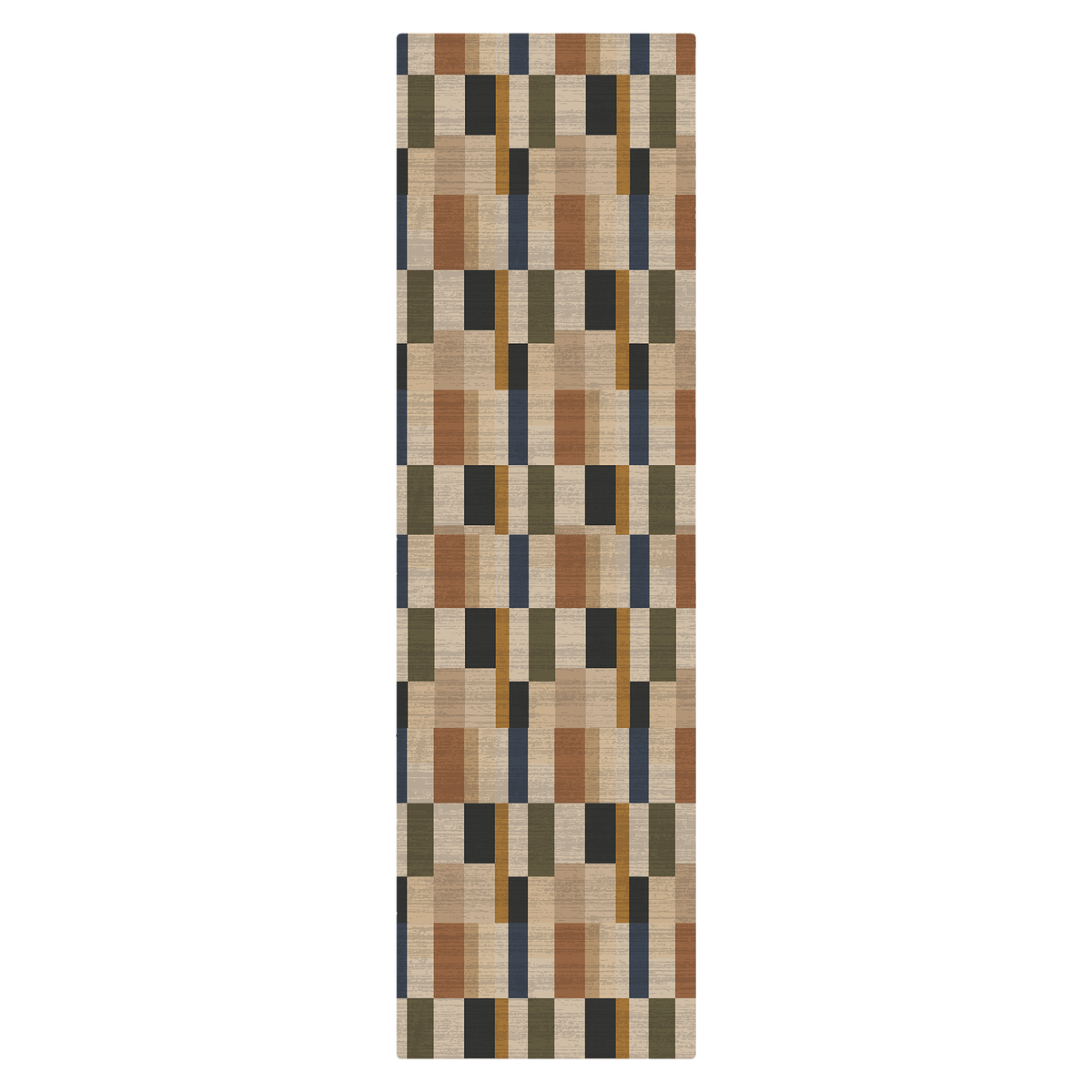 Multicolor Patchwork Grid Rug