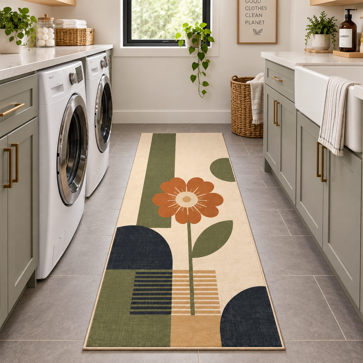Retro Daisy Garden Rug