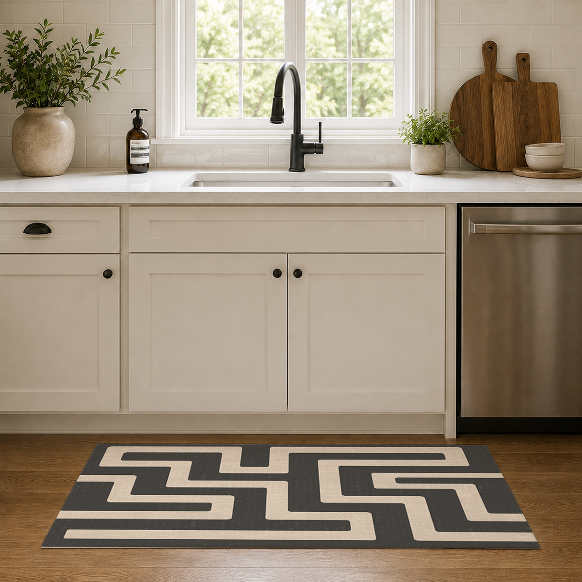 Bold Labyrinth Maze Rug