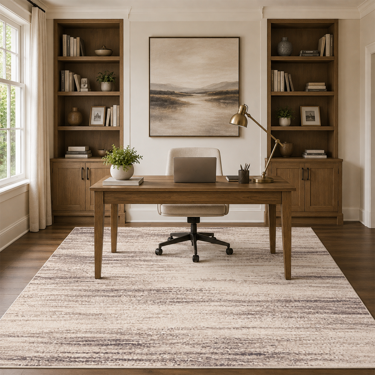 Soft Taupe Linear Rug