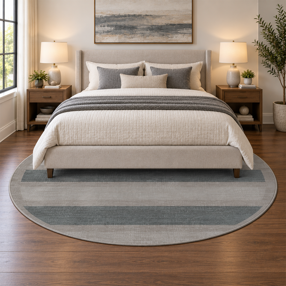 Graphite Band Rug