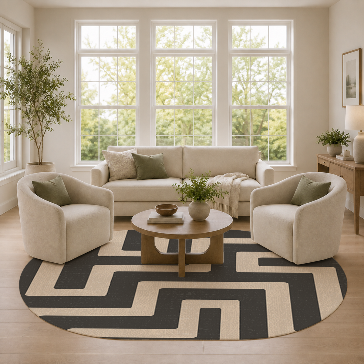 Bold Labyrinth Maze Rug