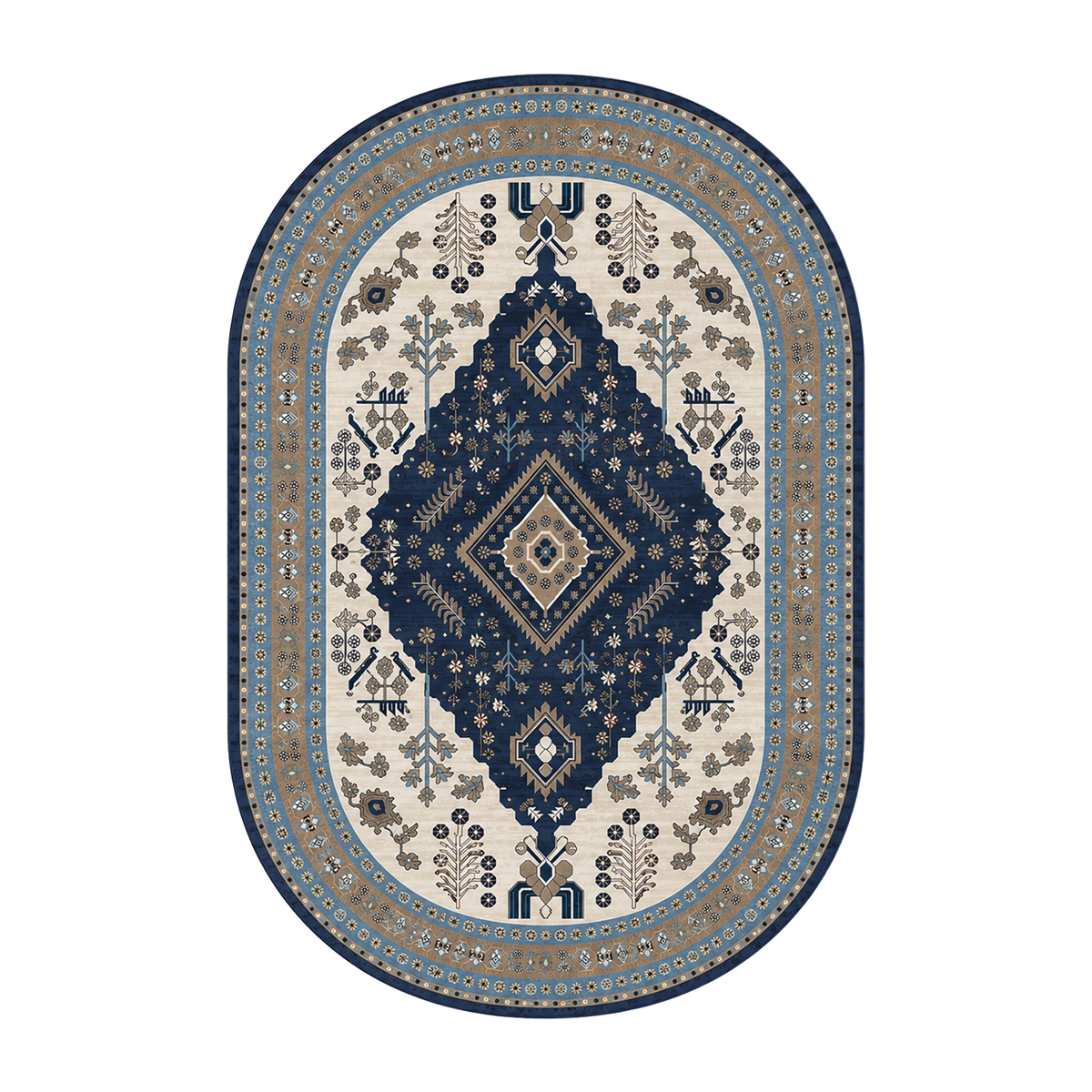 Heritage Navy Medallion Rug