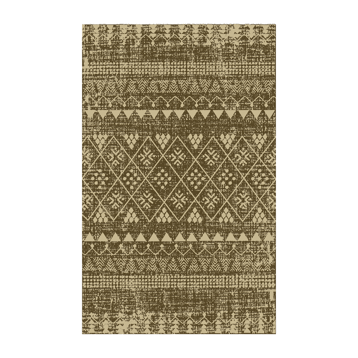 Olive Woven Diamond Kilim Rug