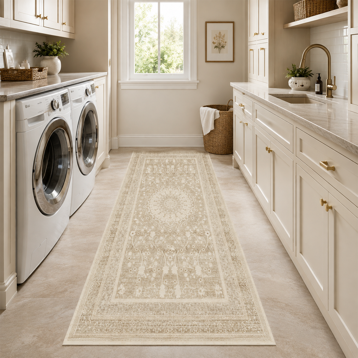 Faded Traditional Medallion Rug