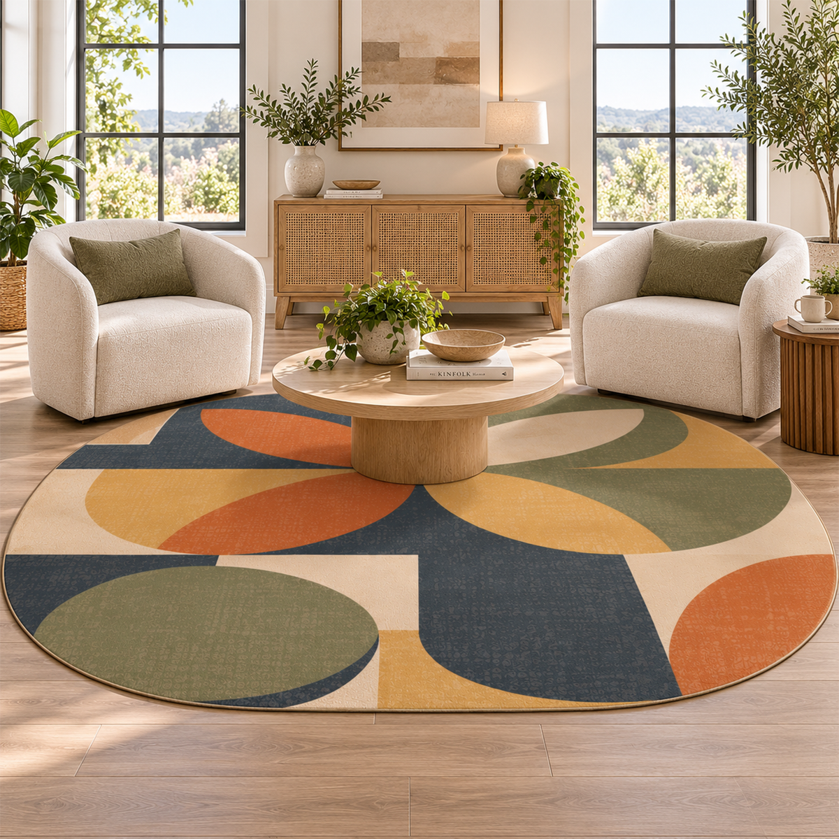 Retro Petal Geo Rug
