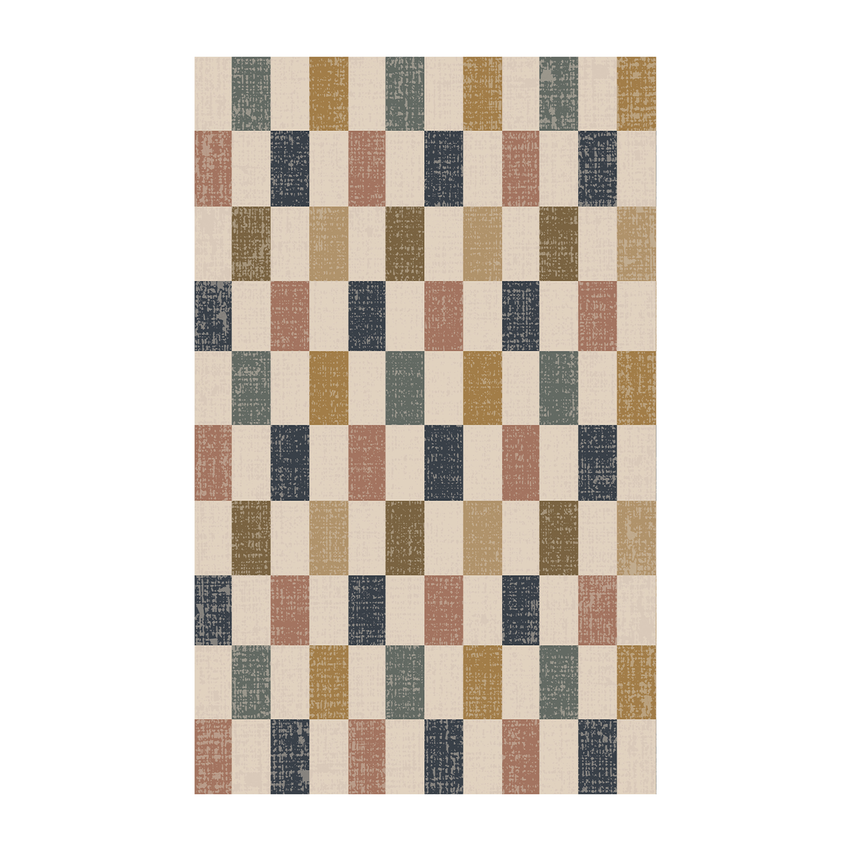 Multicolor Woven Checkerboard Rug