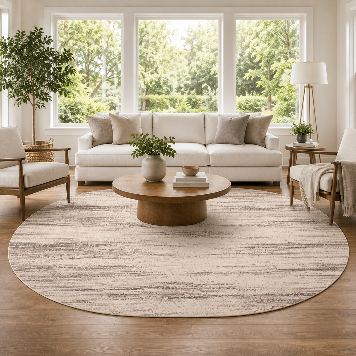 Soft Taupe Linear Rug