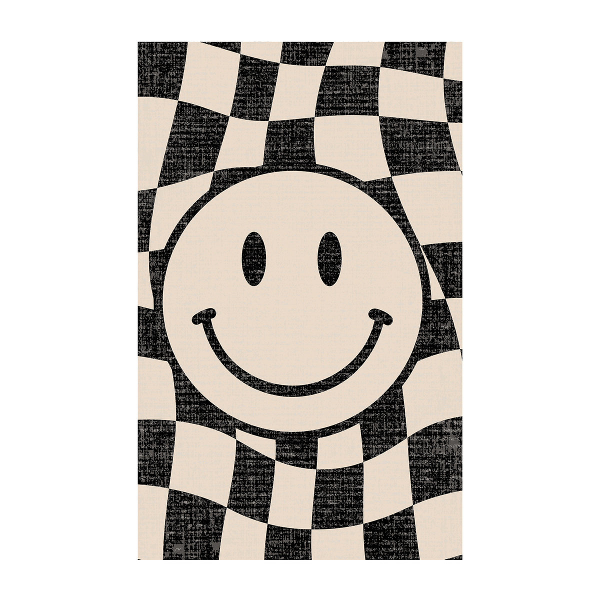 Checkerboard Smiley Rug