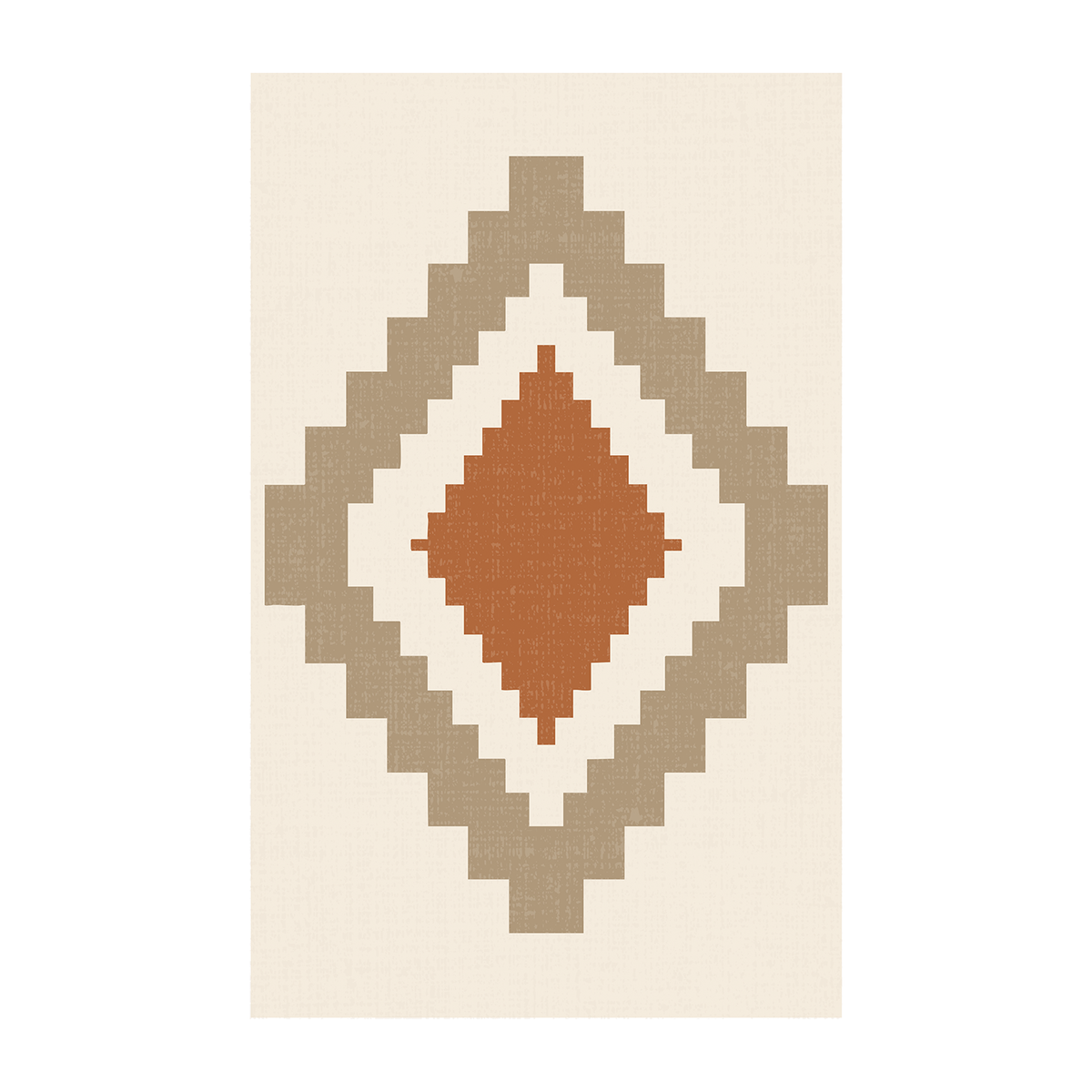 Terracotta Diamond Geo Rug