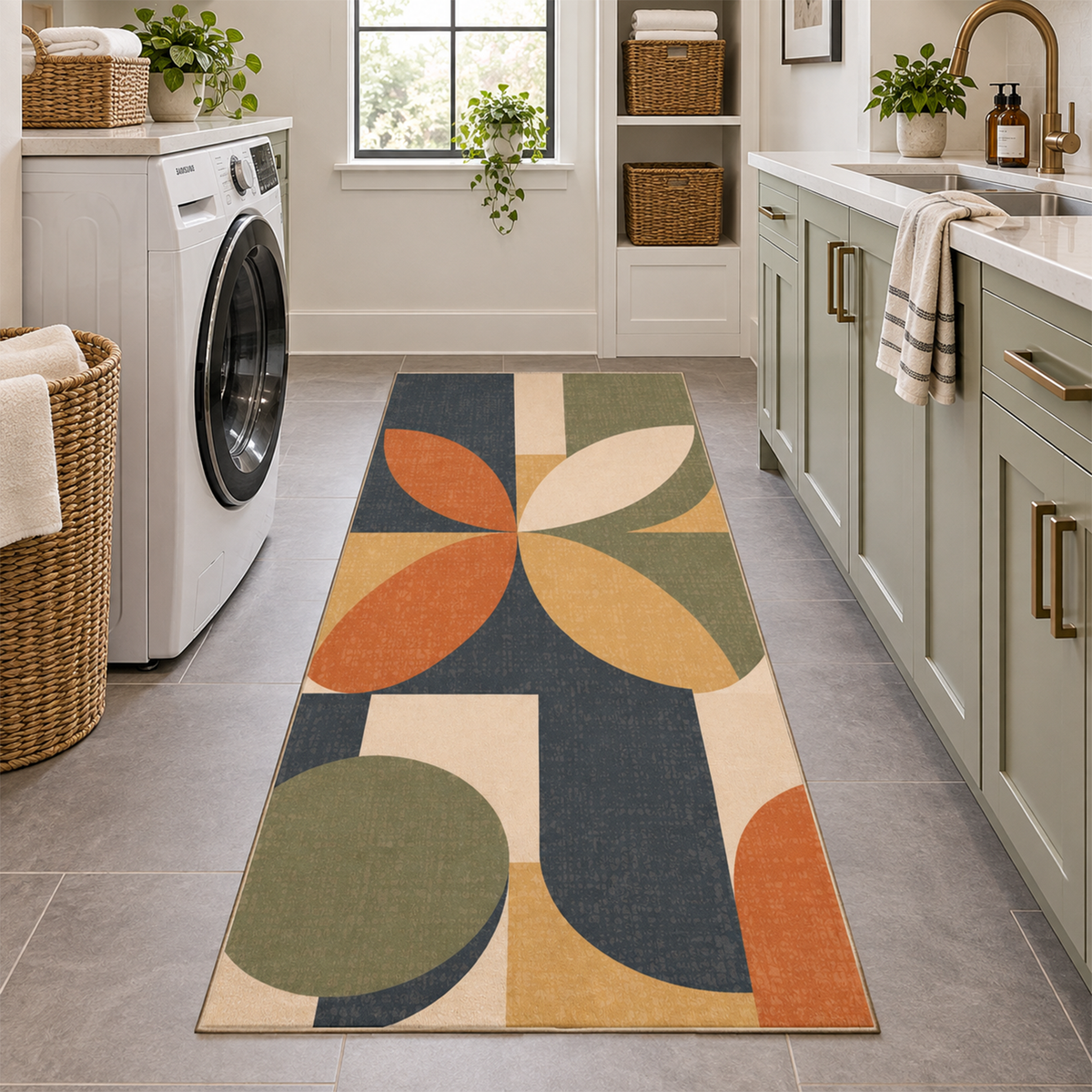 Retro Petal Geo Rug