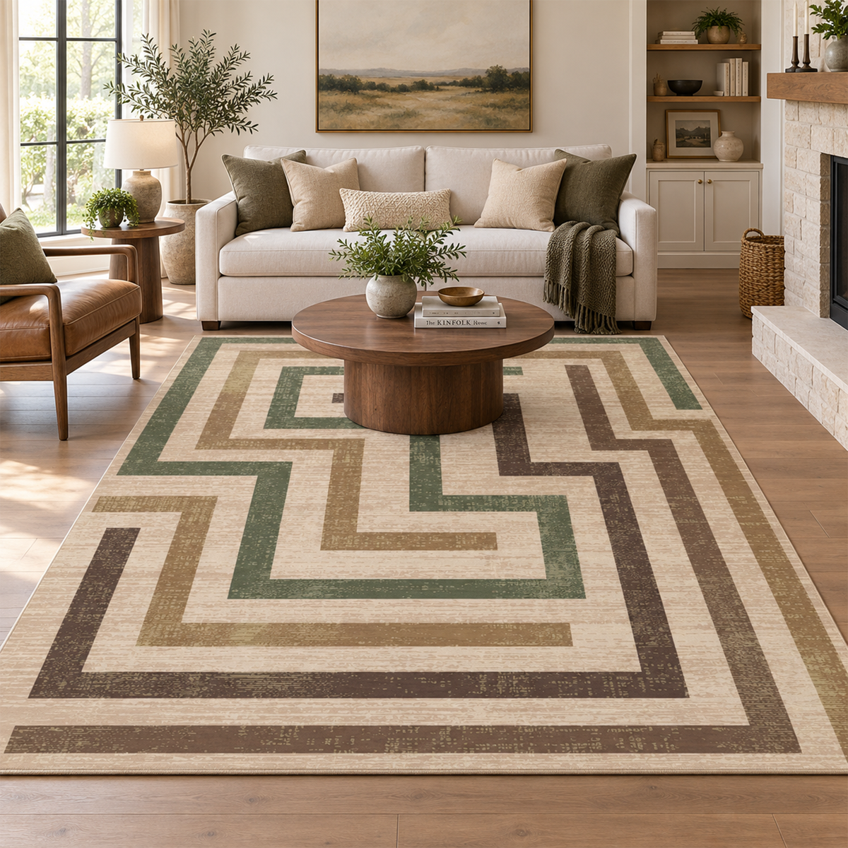 Evergreen Maze Path Rug