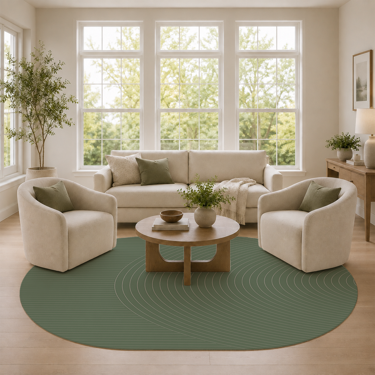 Sage Ripple Line Rug