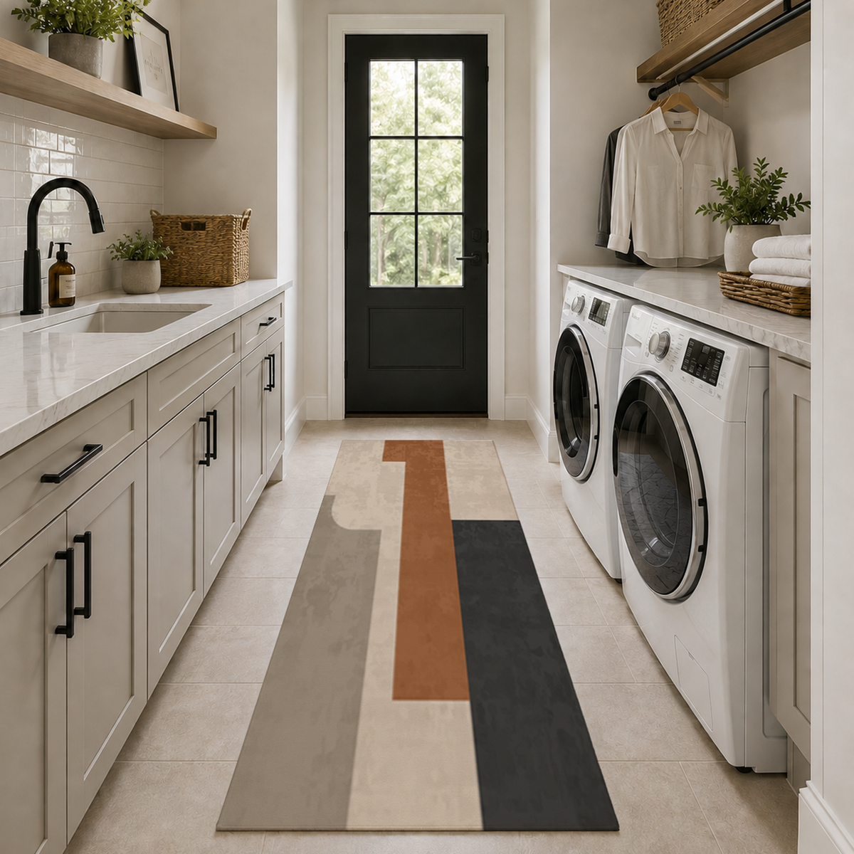 Bold Geometric Color Block Area Rug