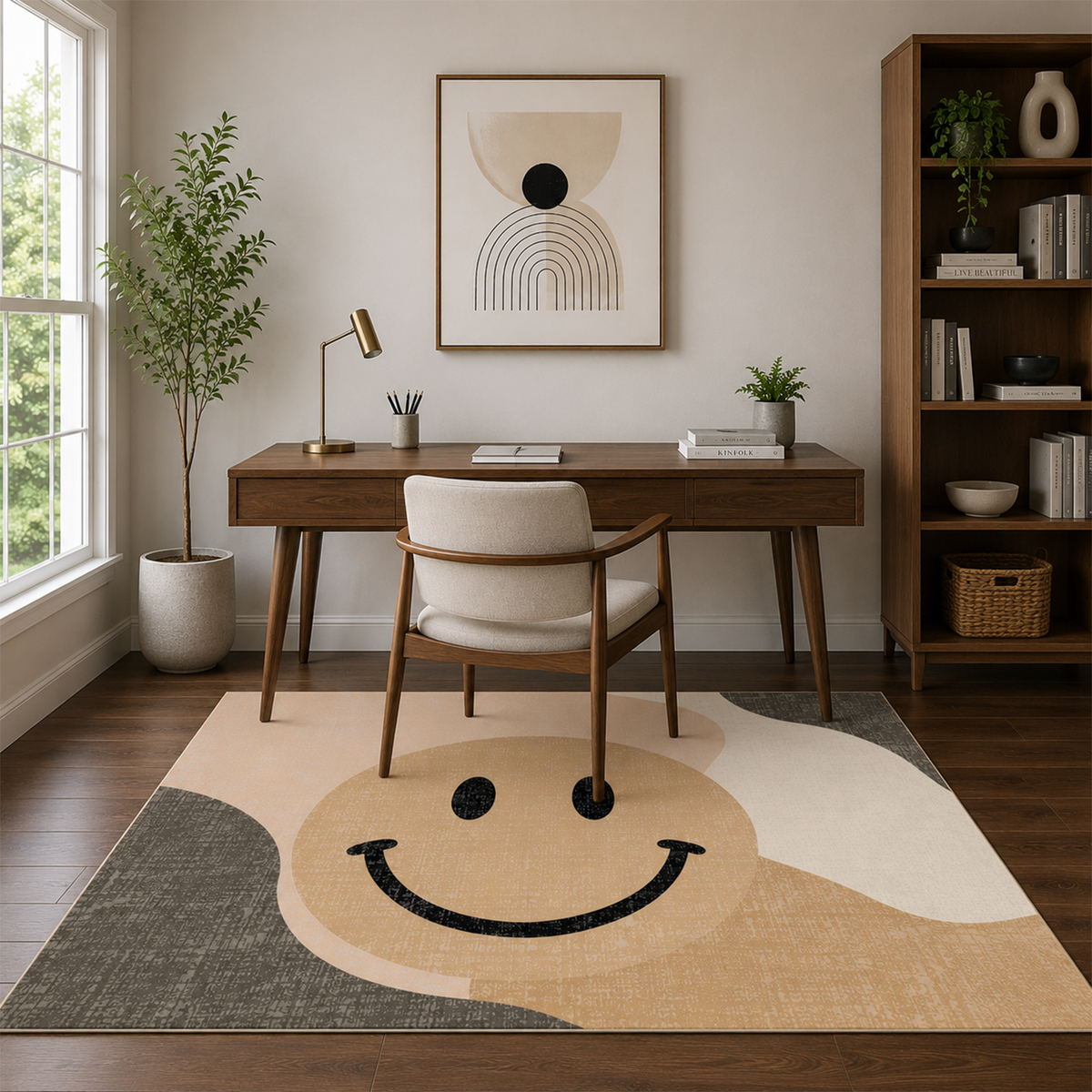 Happy Face Abstract Rug
