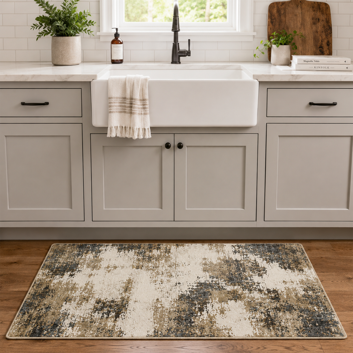 Charcoal Stone Abstract Rug