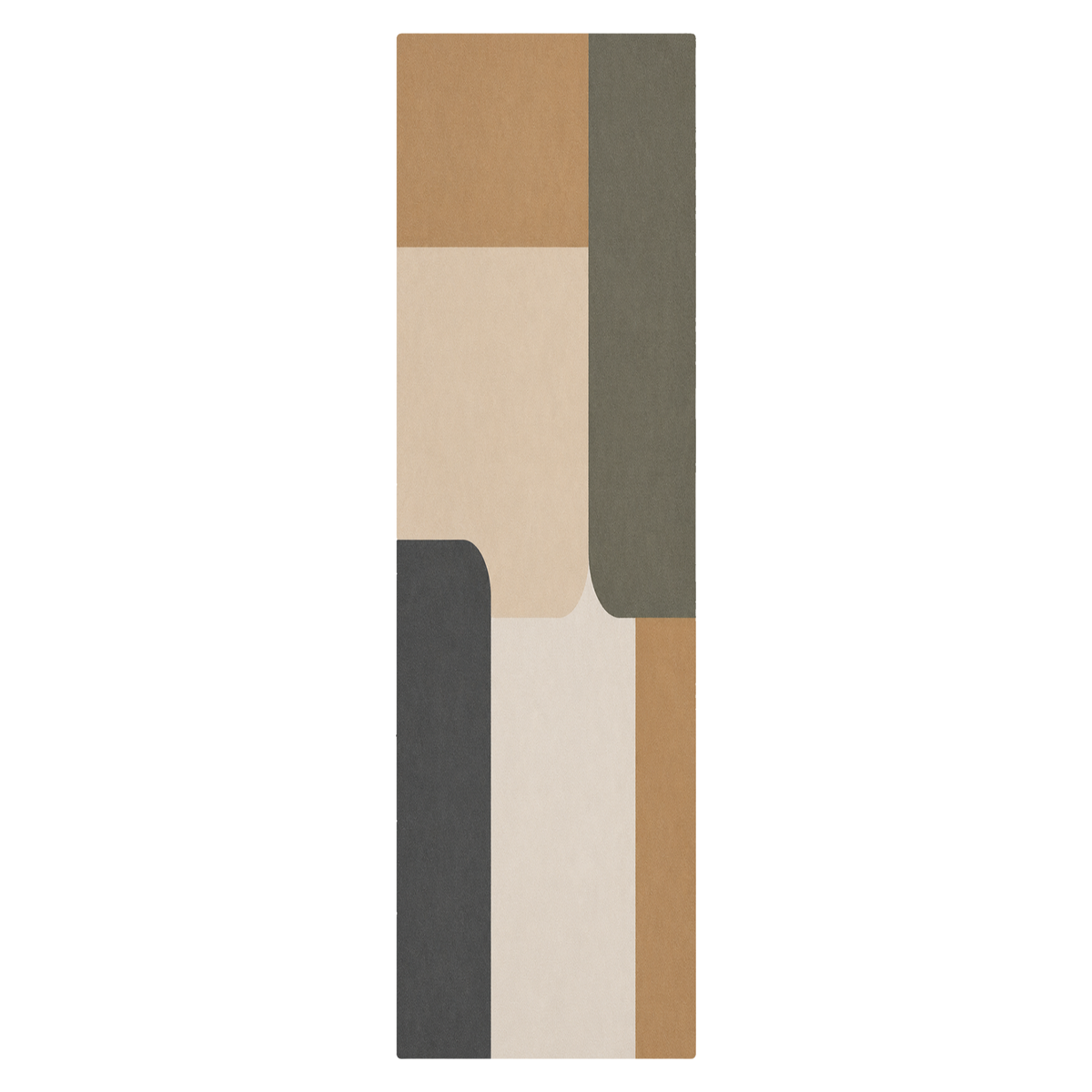 Modern Abstract Curved Color Block Area Rug