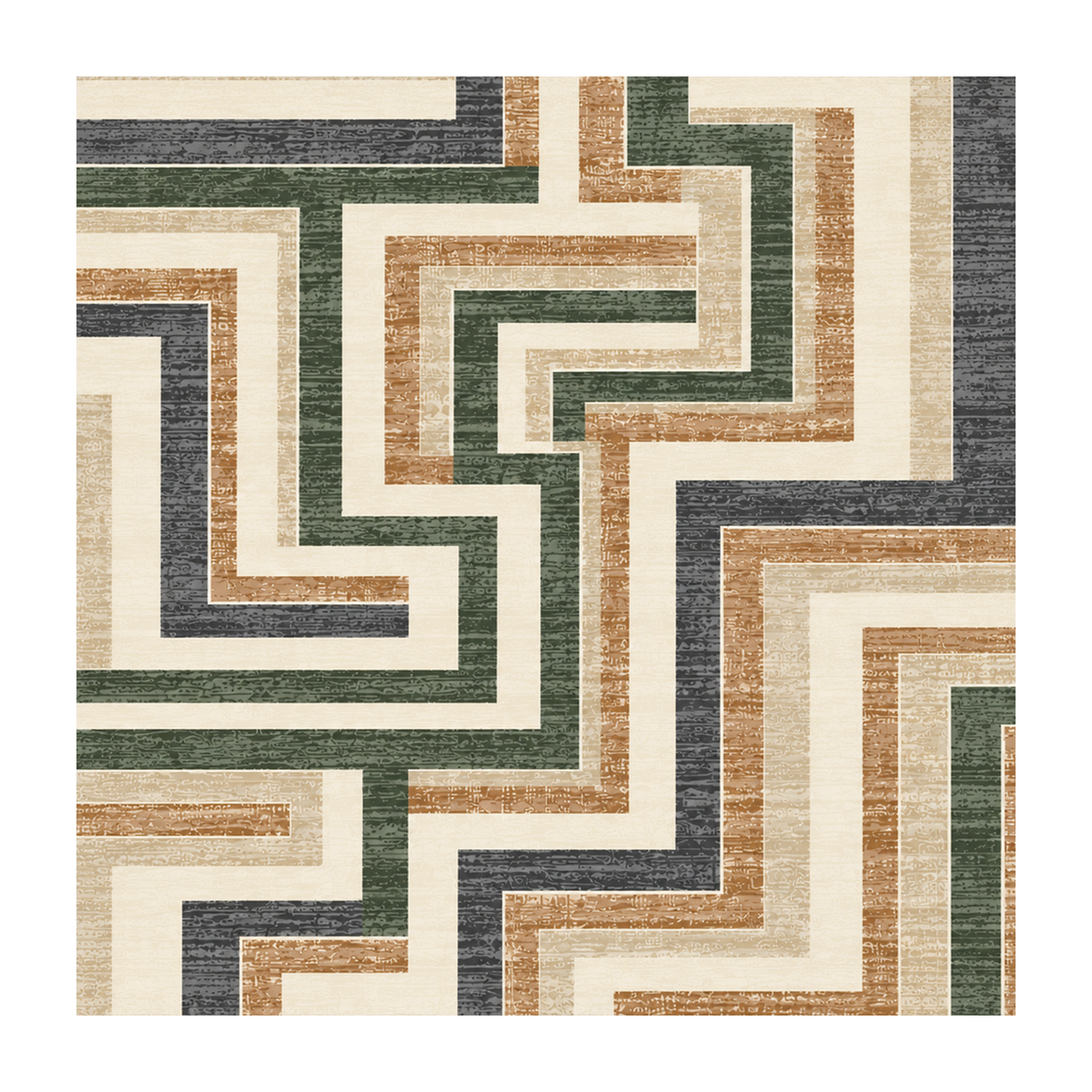 Geometric Maze Path Rug