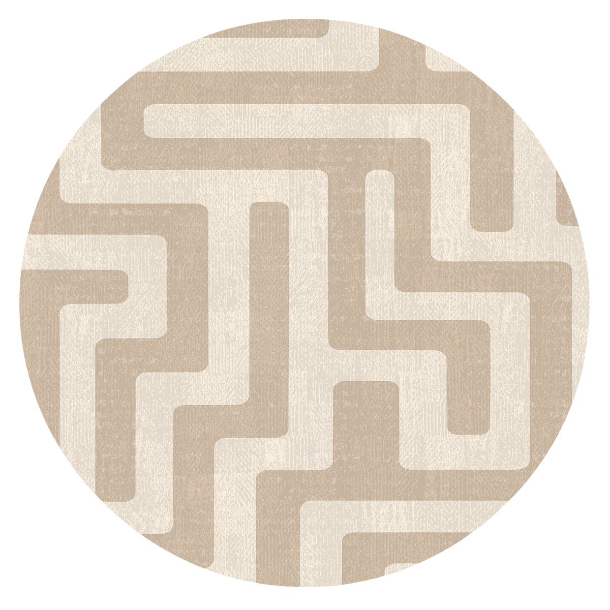 Tonal Beige Maze Labyrinth Rug