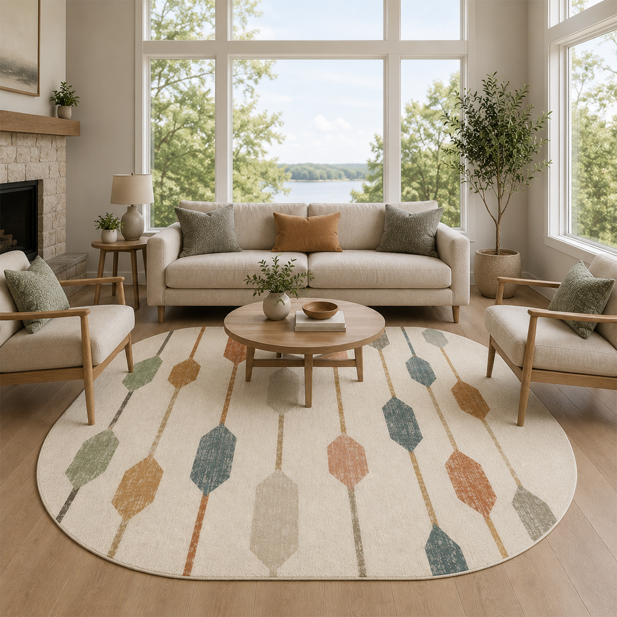 Retro Linear Geo Rug