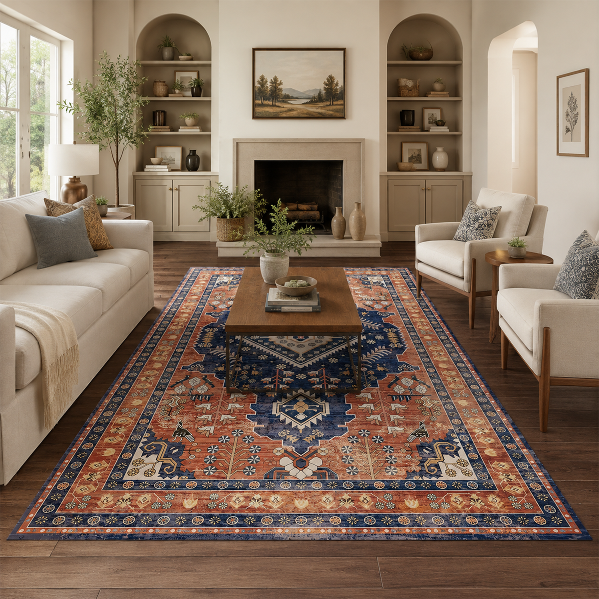 Terracotta Heritage Medallion Rug