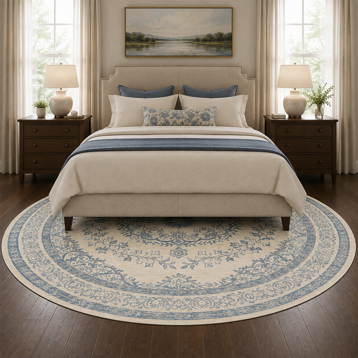 Porcelain Blue Floral Rug