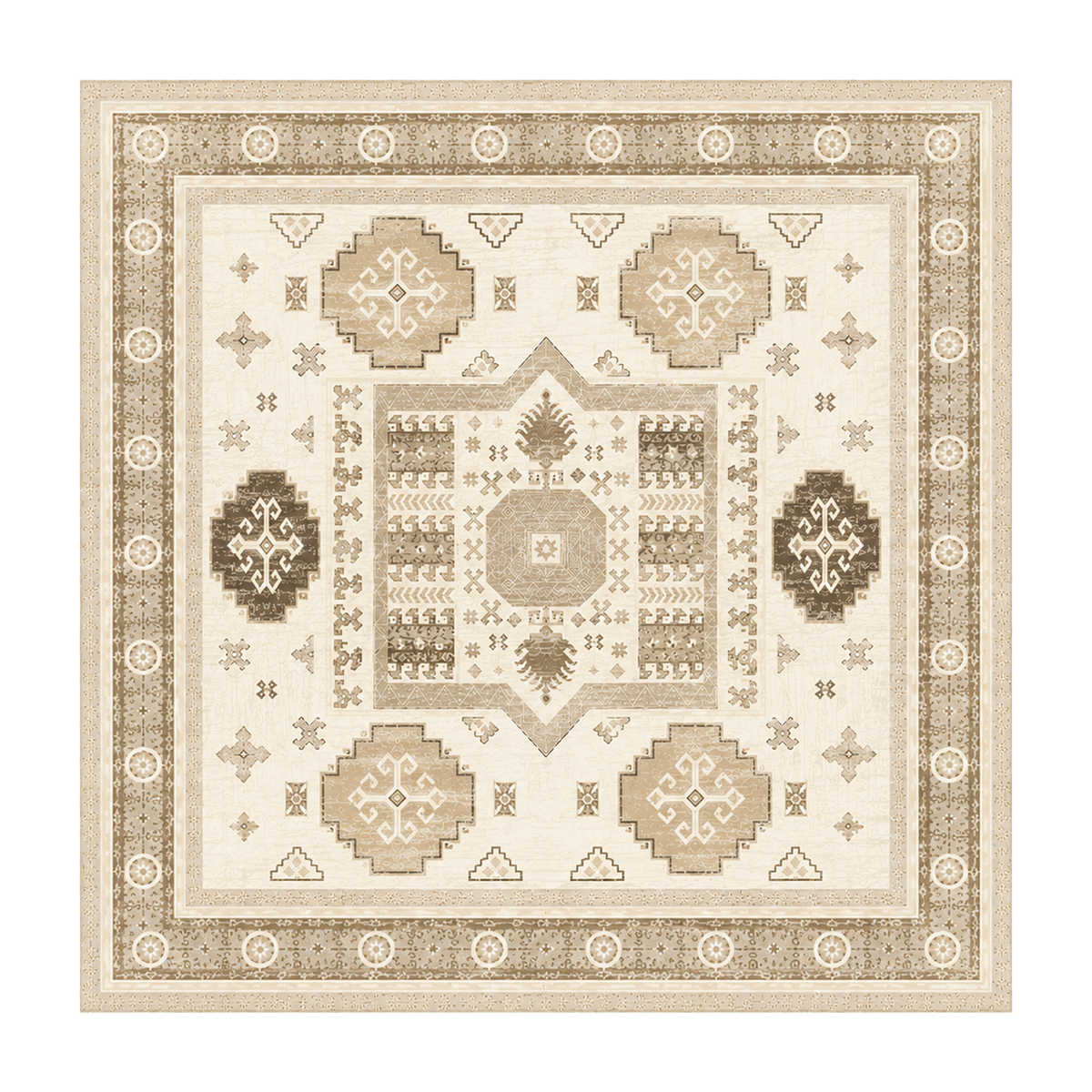 Ivory Geometric Vintage Rug