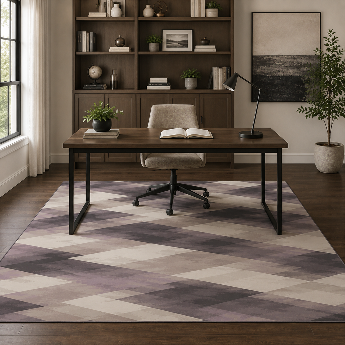 Mauve Prism Geometric Rug
