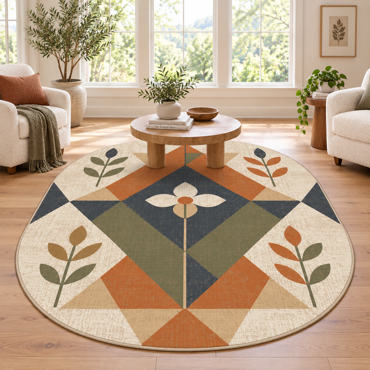 Botanical Geo Diamond Rug
