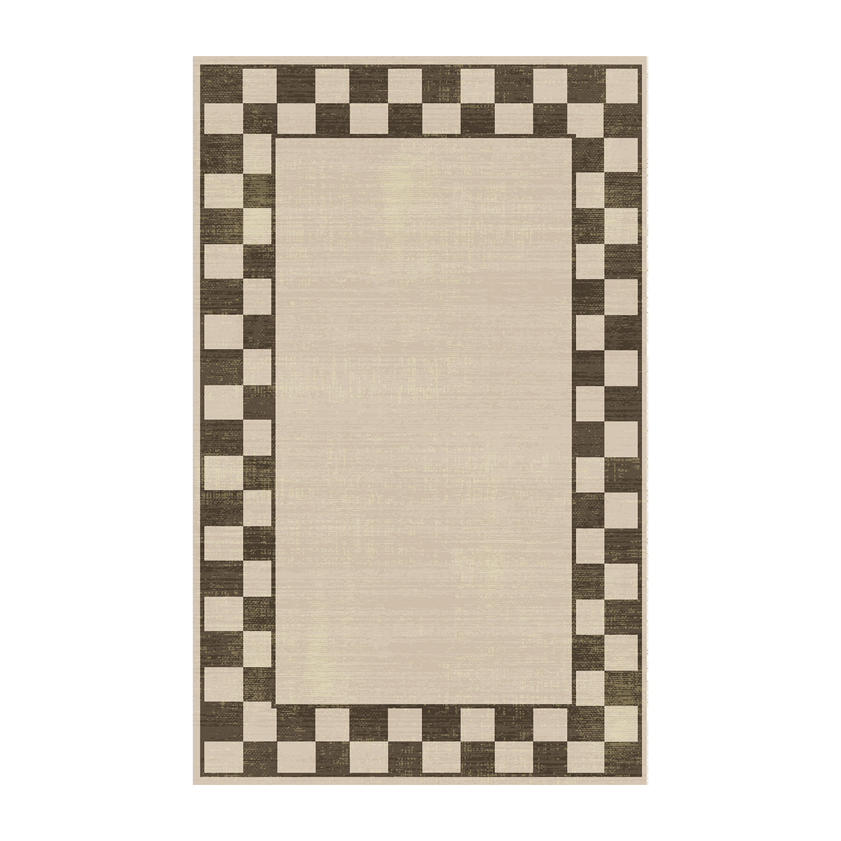 Espresso Check Frame Rug