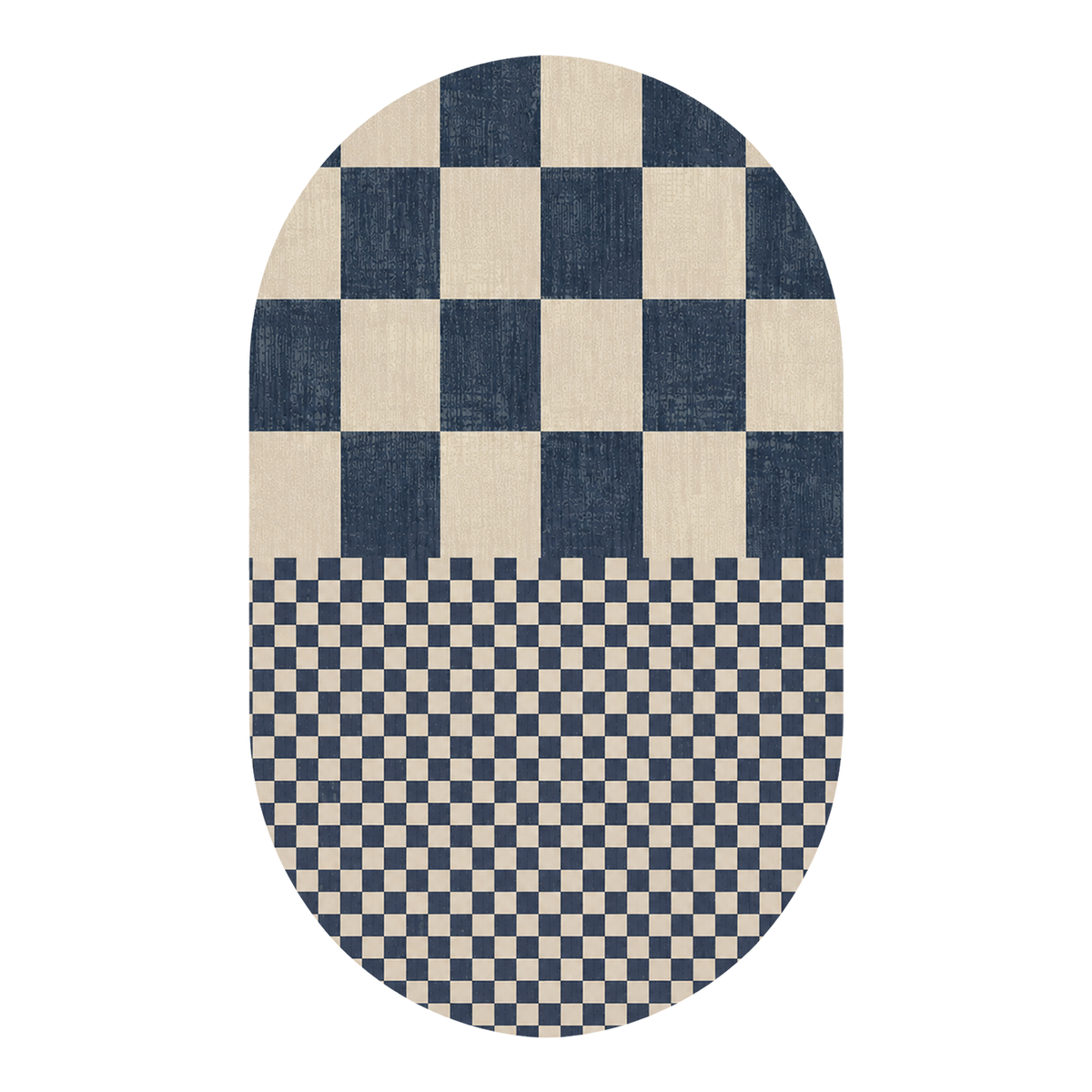 Navy Split Checker Rug