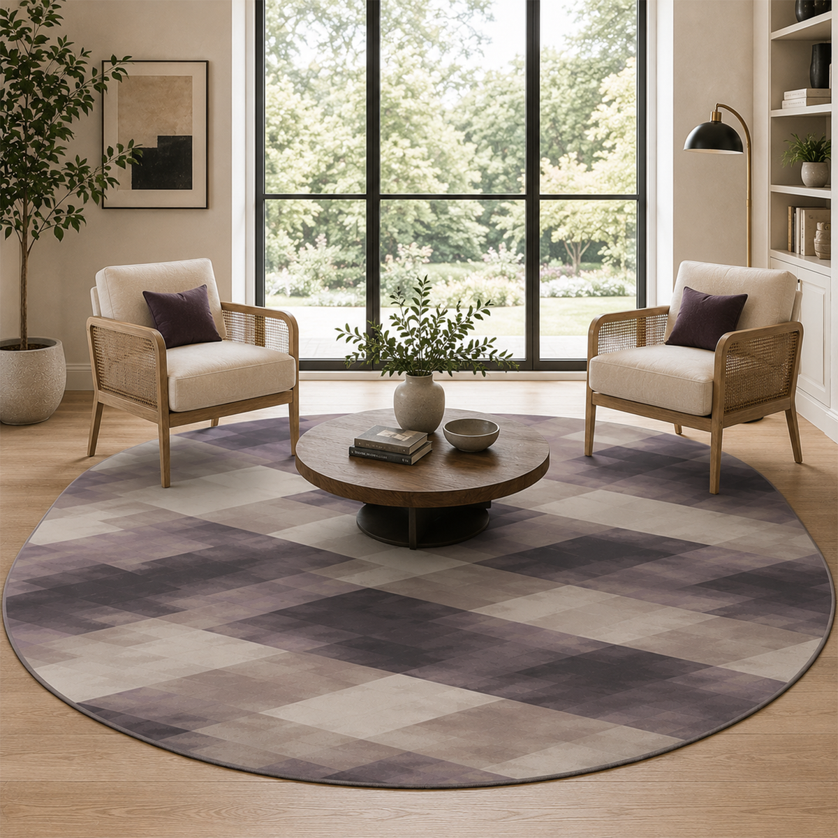 Mauve Prism Geometric Rug