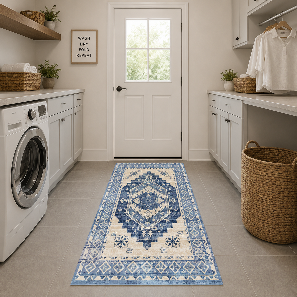 Blue Heritage Geometric Rug