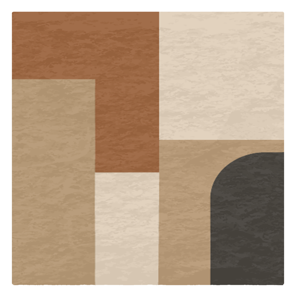 Modern Curved Color Block Area Rug