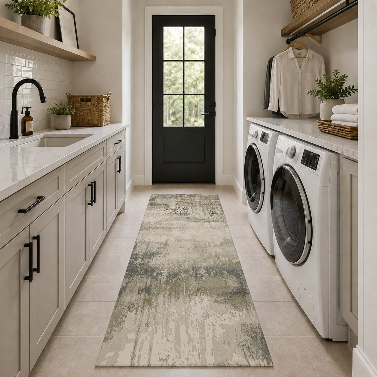 Sage Stone Abstract Rug