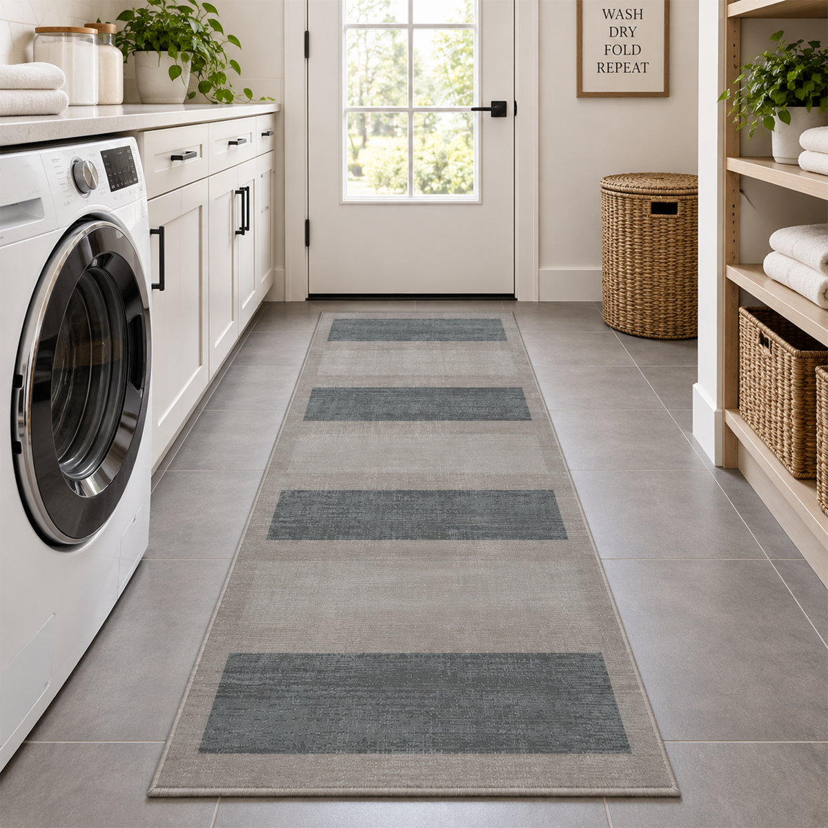 Graphite Band Rug