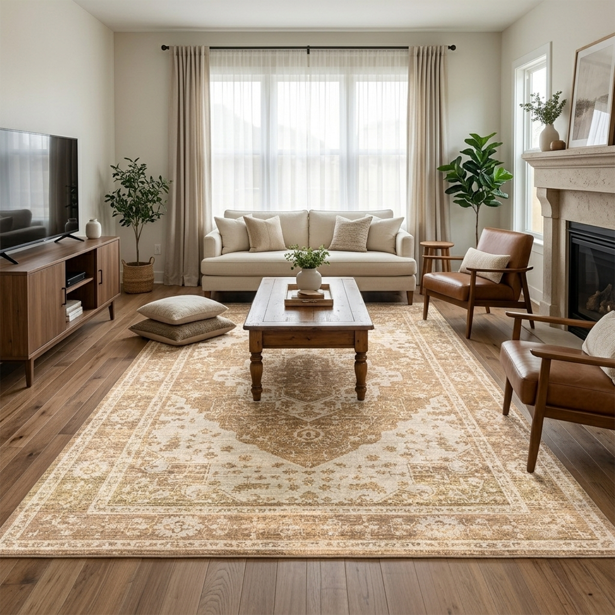 Sandstone Vintage Medallion Rug