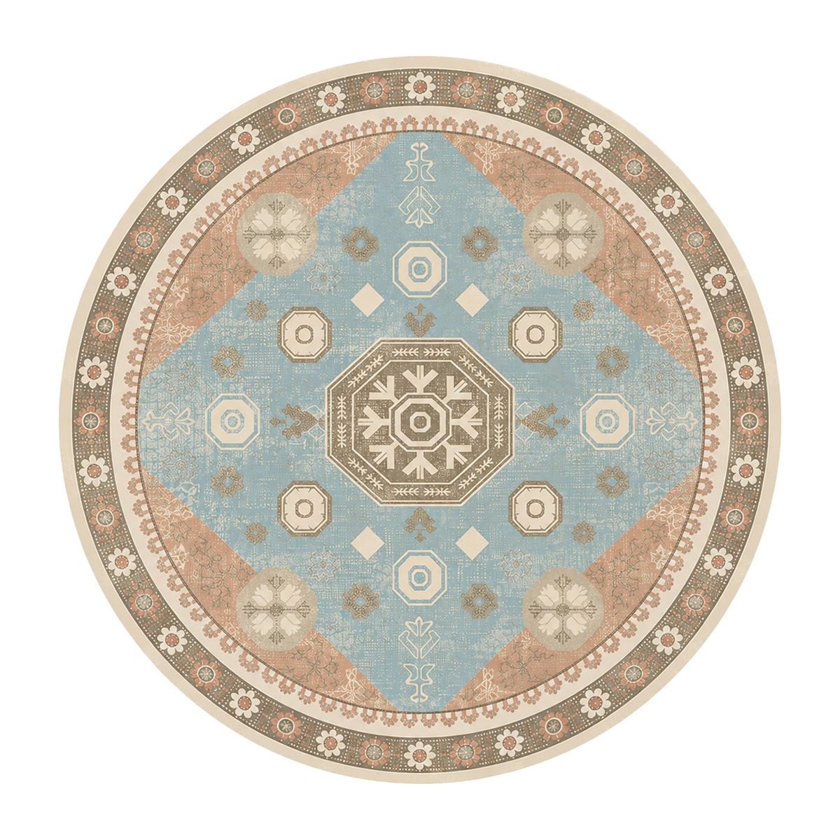 Boho Blue Medallion Rug