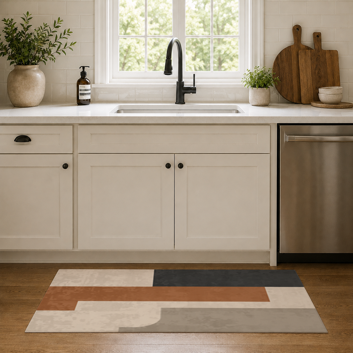 Bold Geometric Color Block Area Rug