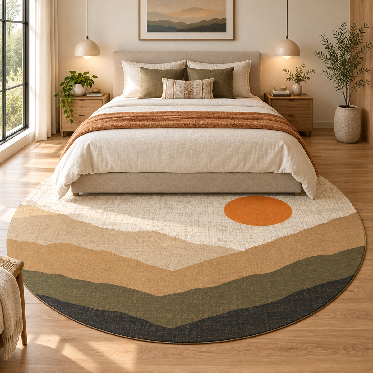 Sunset Mountain Landscape Rug