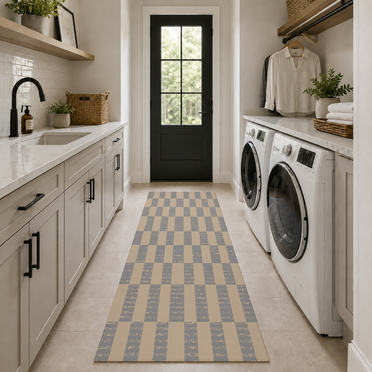 Vertical Checkerboard Rug
