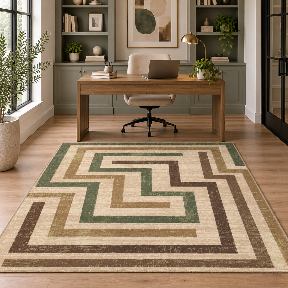 Evergreen Maze Path Rug