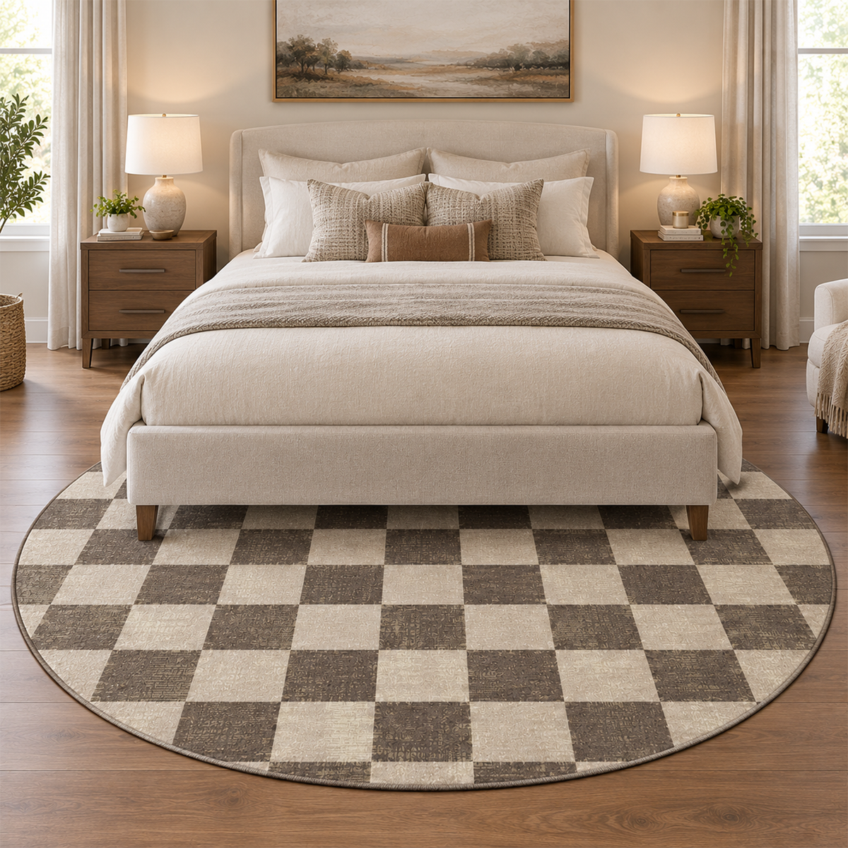 Mocha Chessboard Rug
