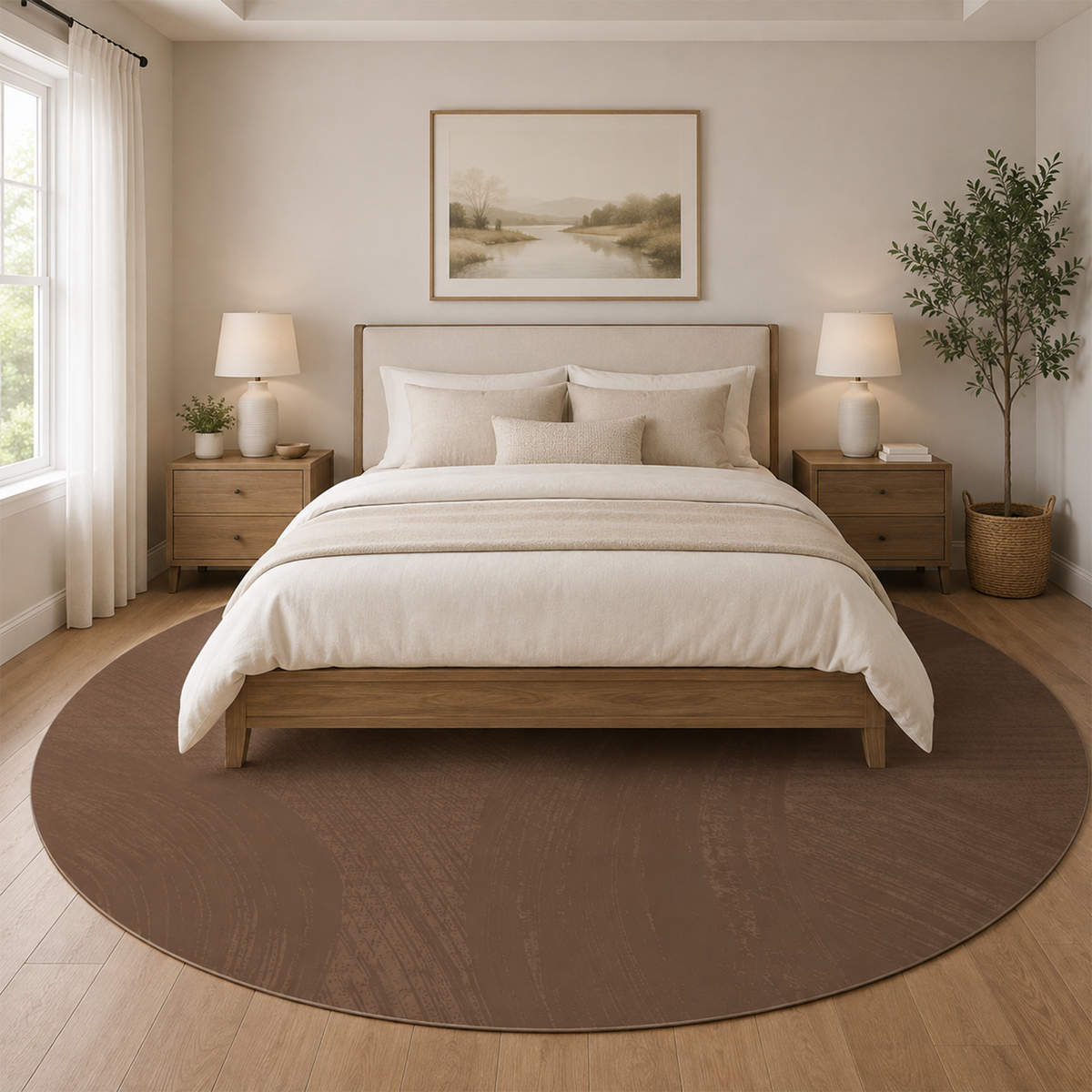 Mocha Abstract Brushstroke Rug