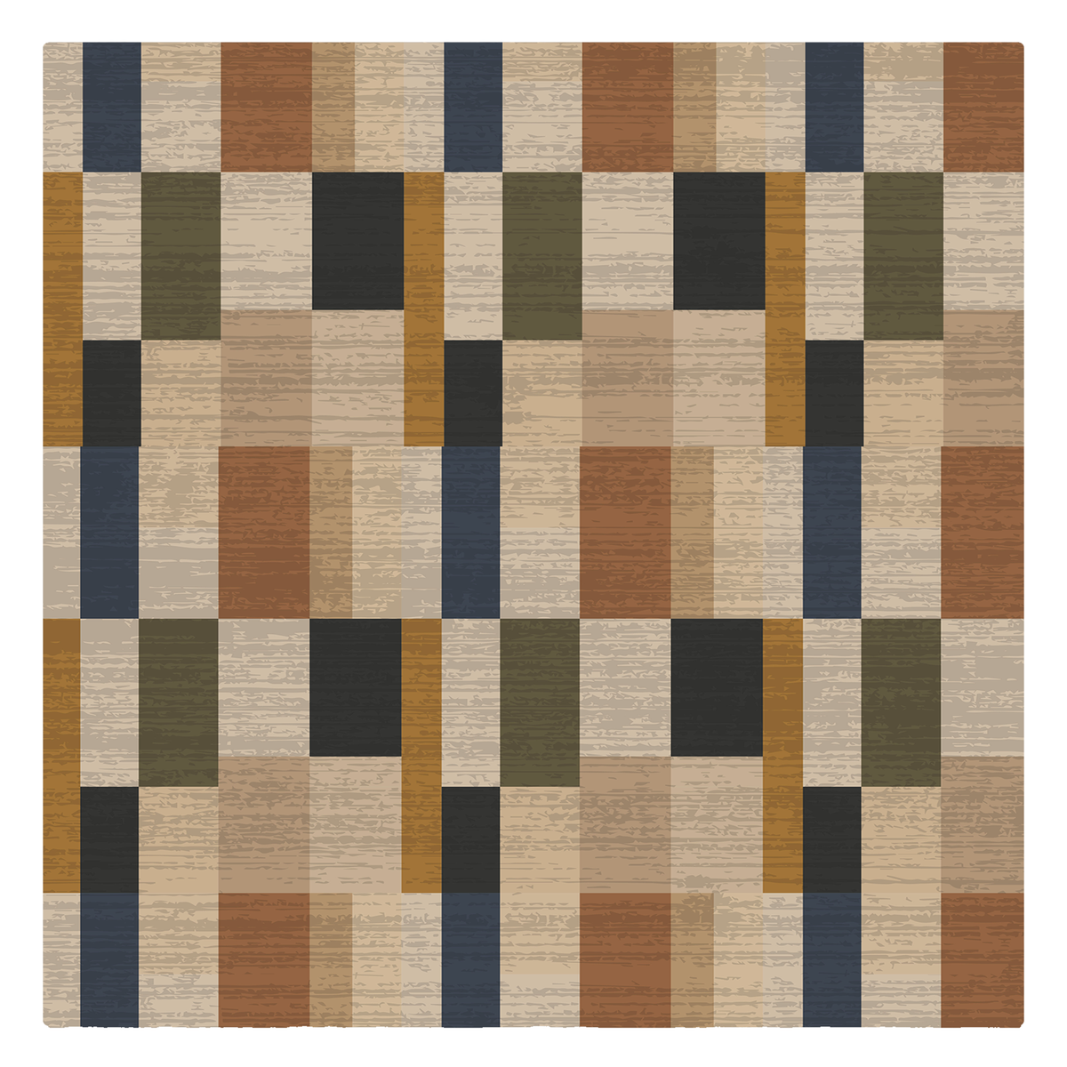 Multicolor Patchwork Grid Rug