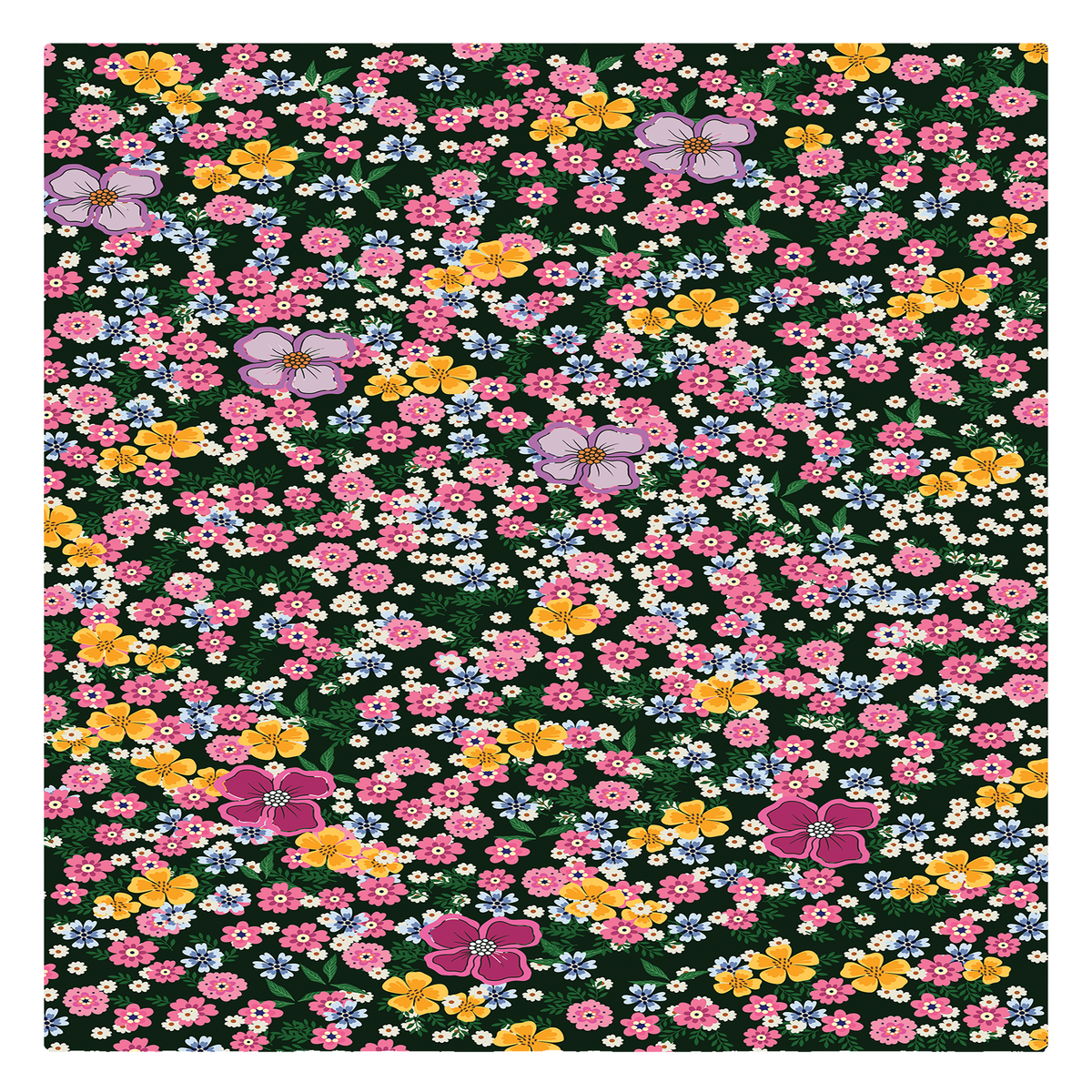 Midnight Blossom Garden Rug