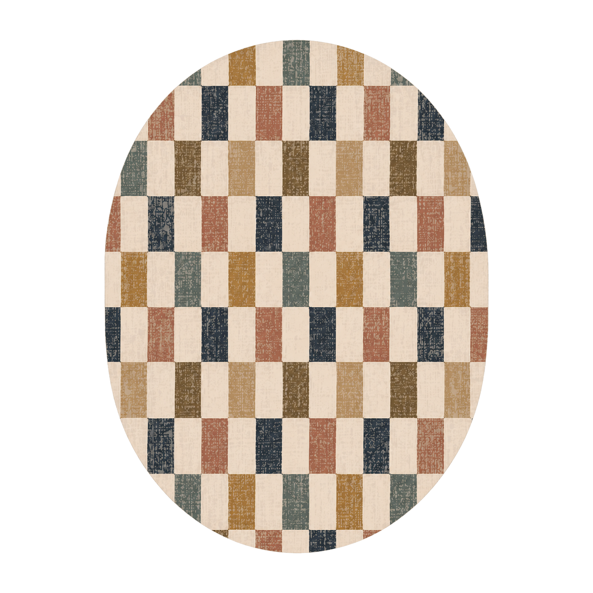 Multicolor Woven Checkerboard Rug