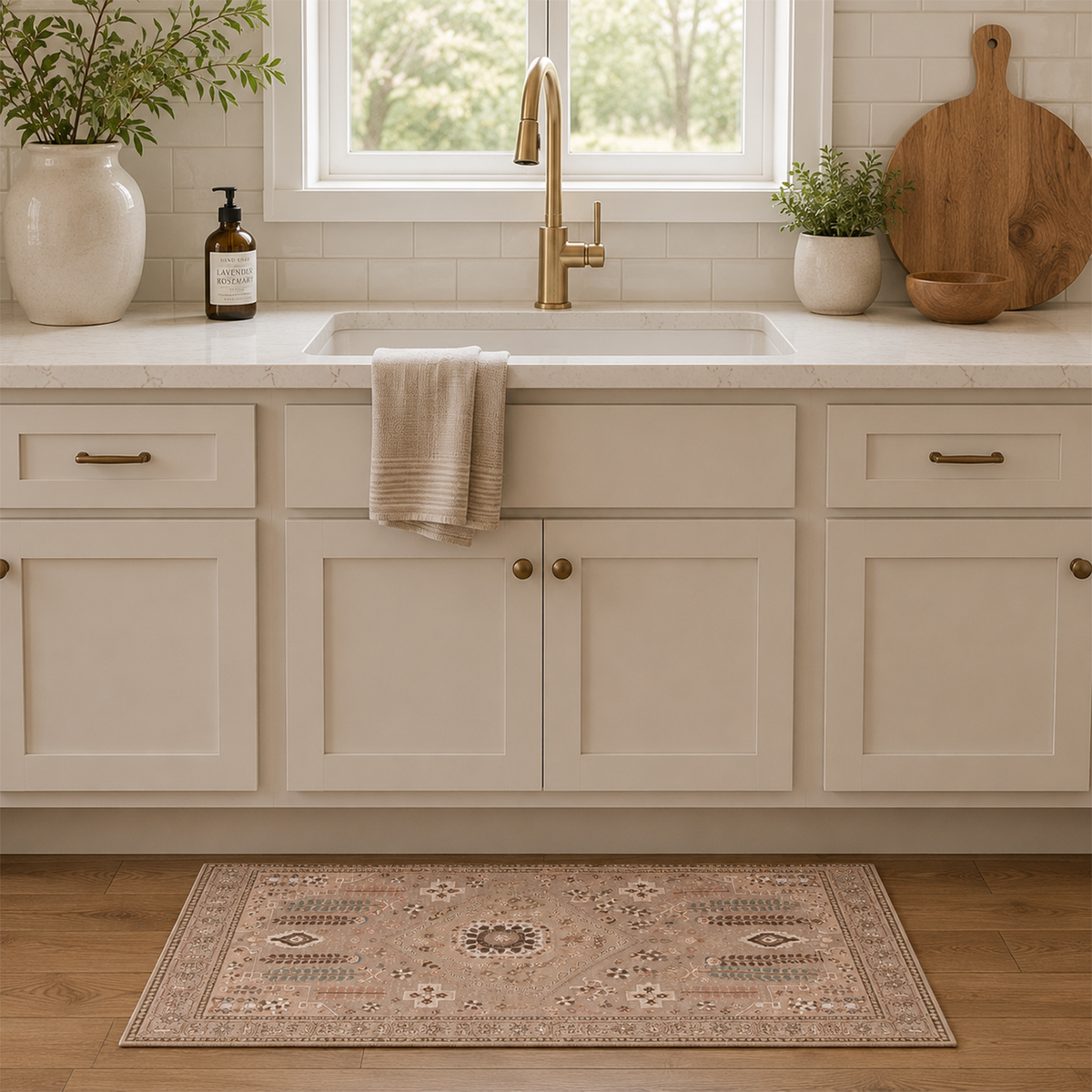 Blush Botanical Medallion Rug